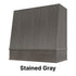 Wood Range Hood With Angled Strapped Front and Block Trim - 30", 36", 42", 48", 54" and 60" Widths Available
