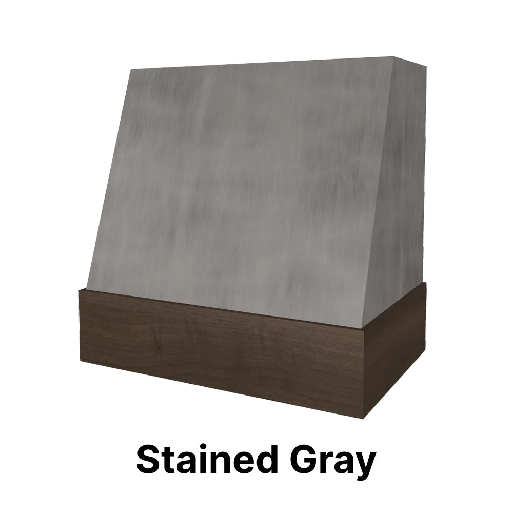 Wood Range Hood With Angled Front and Walnut Band - 30