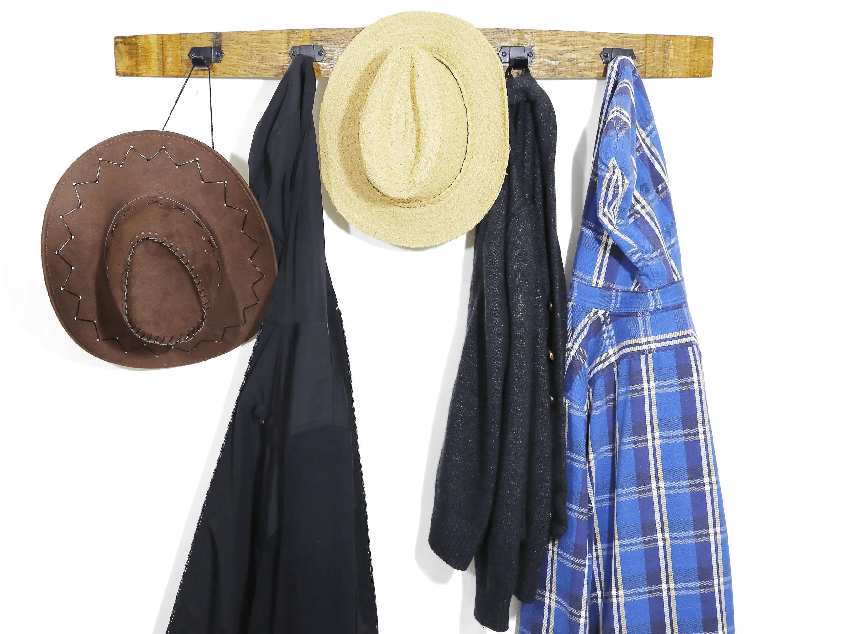 Wine Barrel Stave Coat Rack Wall Mounted - Barrel Furniture & Accessories - Unique Wine Gifts - Reclaimed Wood Decor