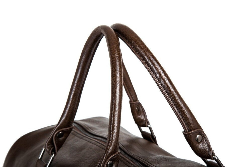 Large PU Leather Travel Duffel Bag Lightweight Carry On Weekender 45cm