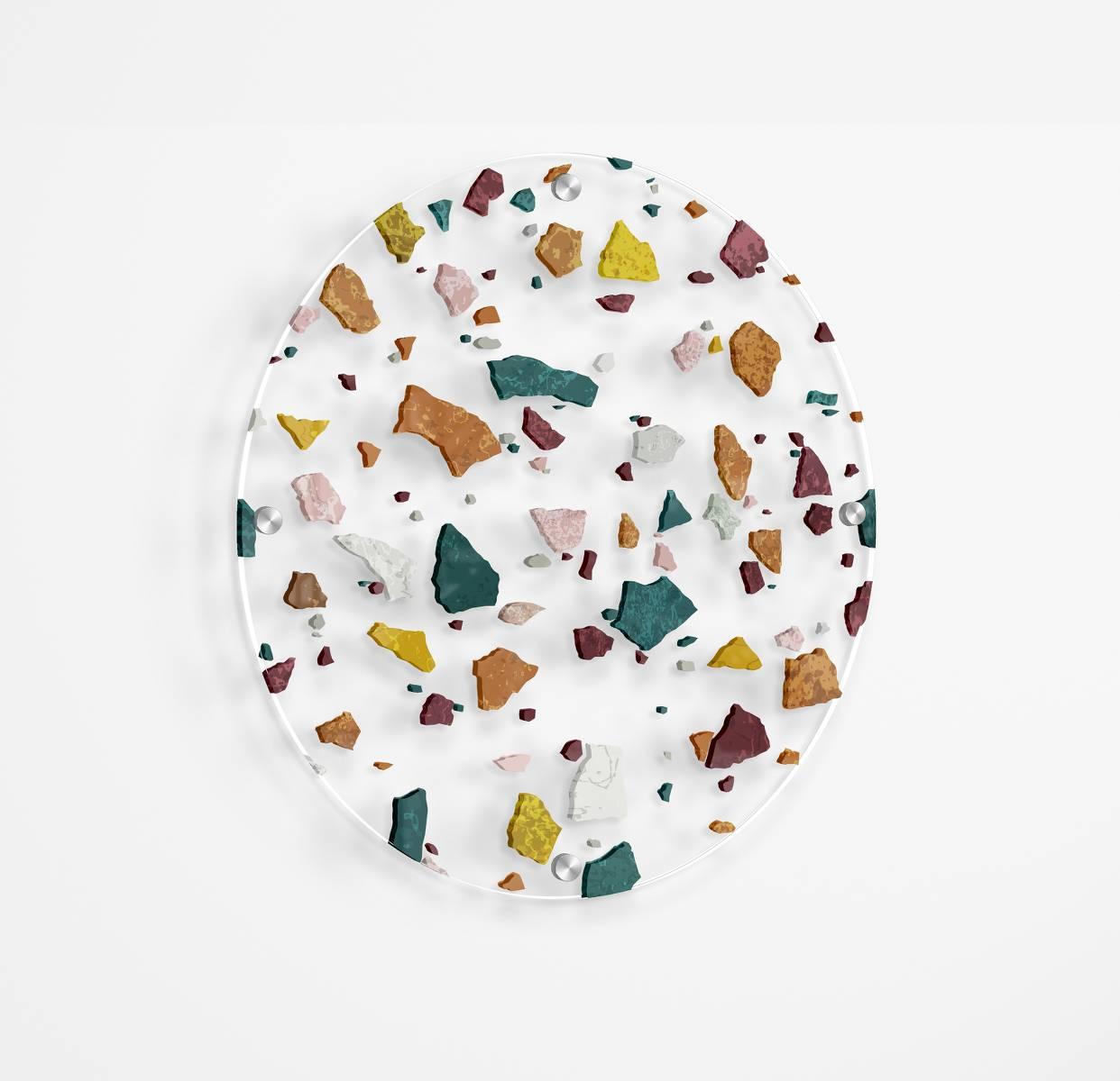 Stone Pattern Printed Transparent Acrylic Circle