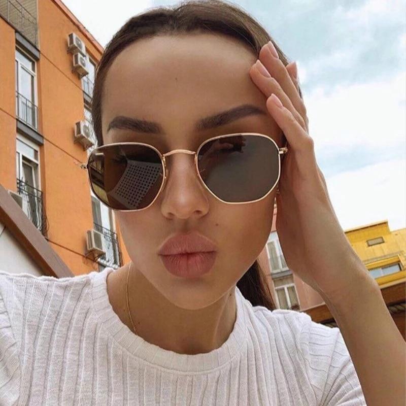 Stylish Small Round Polarized Sunglasses for Men Women Sunglasses For Hexagon Shape Sunglasses New Women Sunglasses In Metal Colorful Frame Glasses Eyewear For Men Women