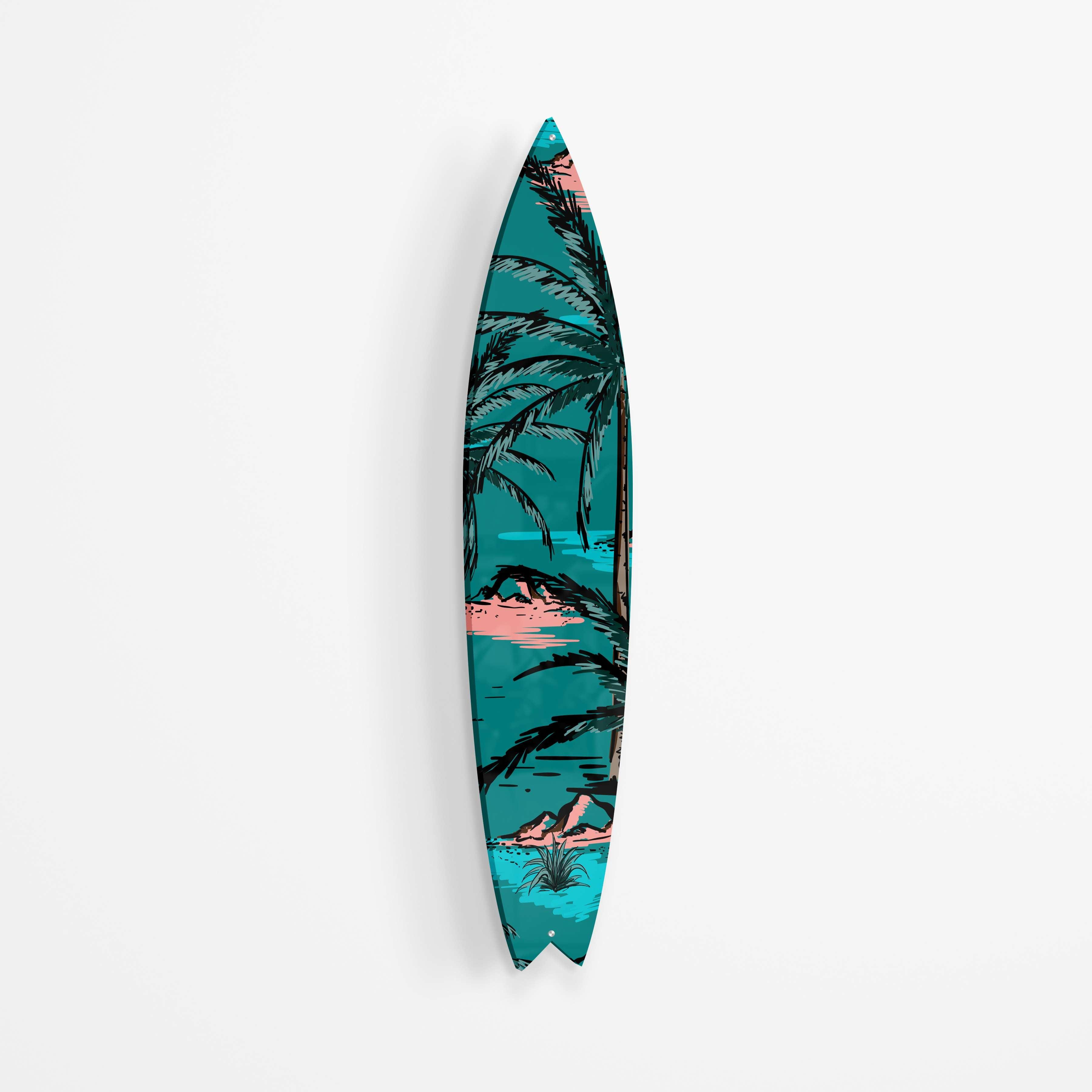 Summer Island Acrylic Surfboard Wall Art