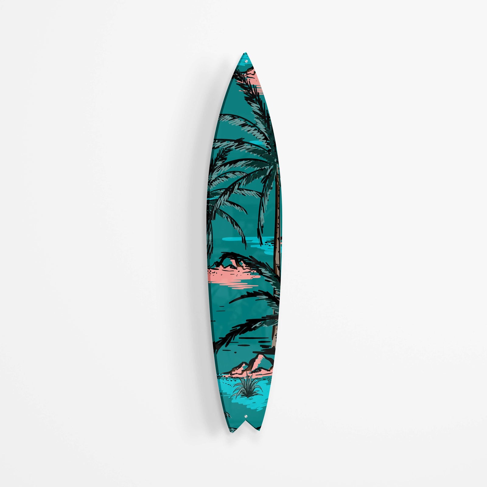 Summer Island Acrylic Surfboard Wall Art