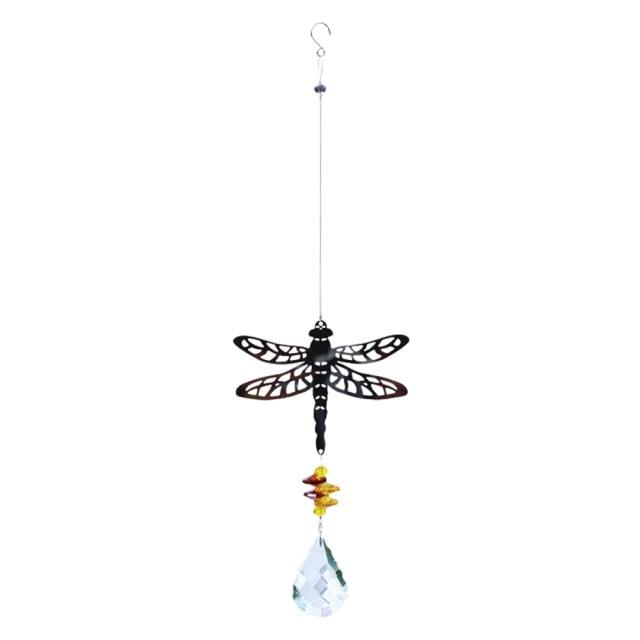 Sun-catchers Beads Colorful Rainbow Crystal Hanging Crystal Wind Chimes Butterfly Bird Prisms Crystal Pendant For Garden Window Car Wedding Plants Home Decoration