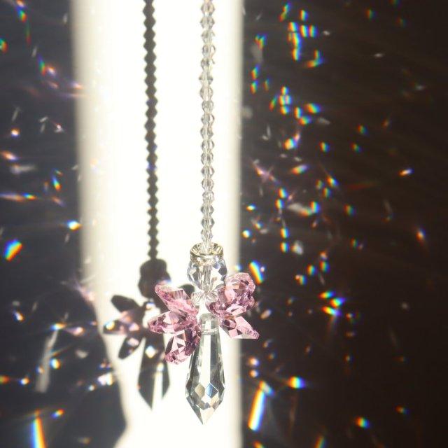 Sun-catchers Beads Colorful Rainbow Crystal Hanging Crystal Wind Chimes Butterfly Bird Prisms Crystal Pendant For Garden Window Car Wedding Plants Home Decoration