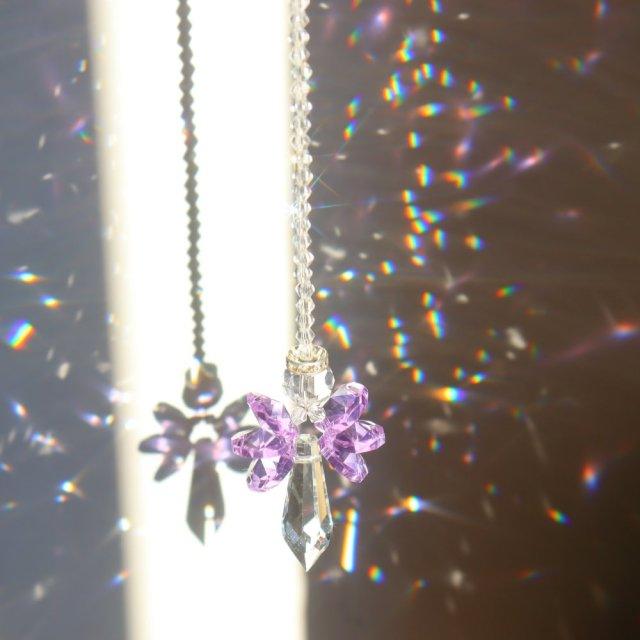 Sun-catchers Beads Colorful Rainbow Crystal Hanging Crystal Wind Chimes Butterfly Bird Prisms Crystal Pendant For Garden Window Car Wedding Plants Home Decoration