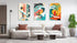 Surfers Pattern Set of 3 Prints Modern Wall Art Modern Artwork