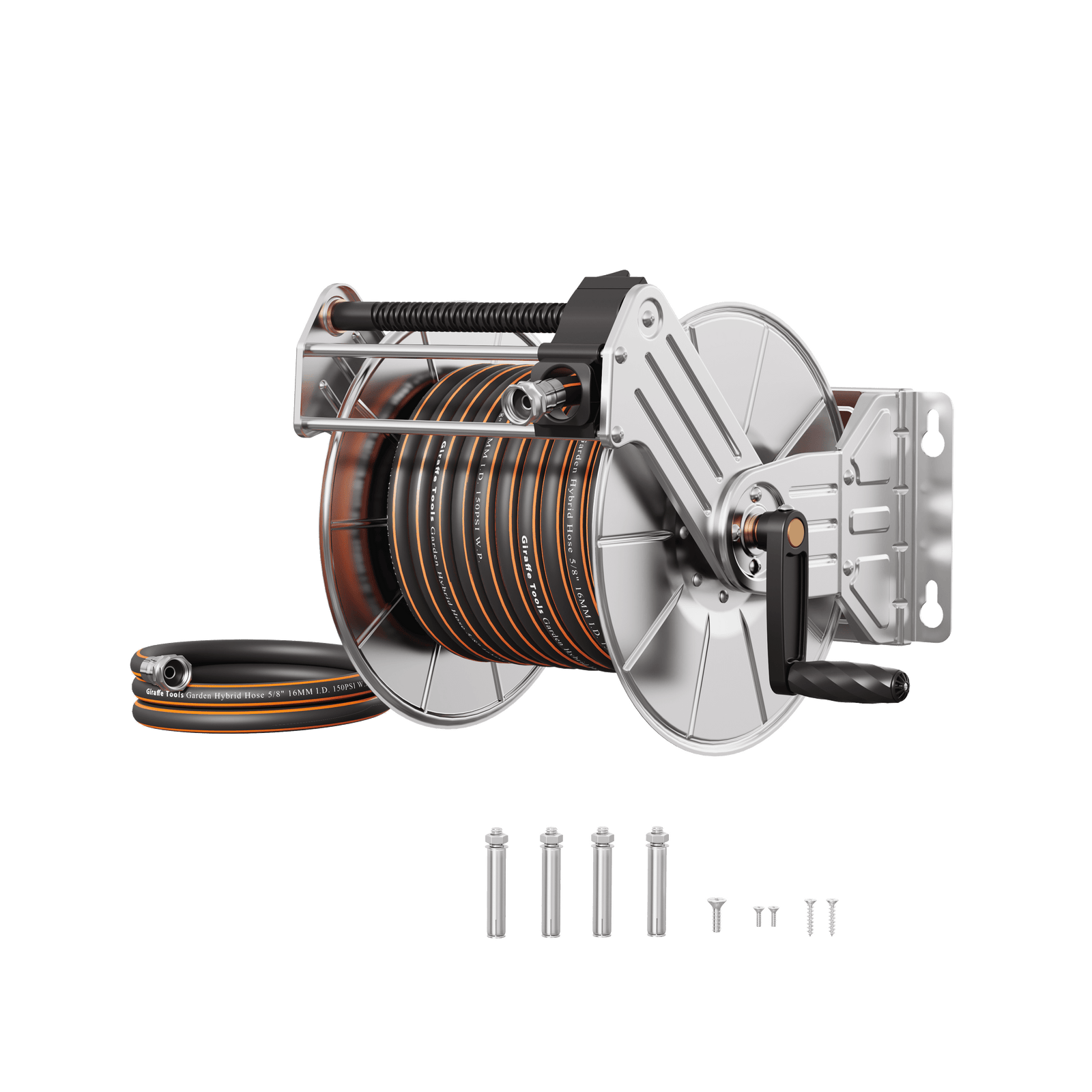 Wall Mounted Hose Reel-Stainless Steel-Heavy Duty