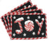 DaDa Bedding Set of 8 Pieces Peppermint Joy Holiday Table Tapestry - 4 Placemats, 2 Table Runners, 2 Throw Pillow Covers (12904)
