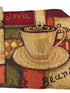 DaDa Bedding Set of 3-Pieces - Smell of Coffee Café Cup Orange Brown Woven Tapestry Dining Table Runners (9912)