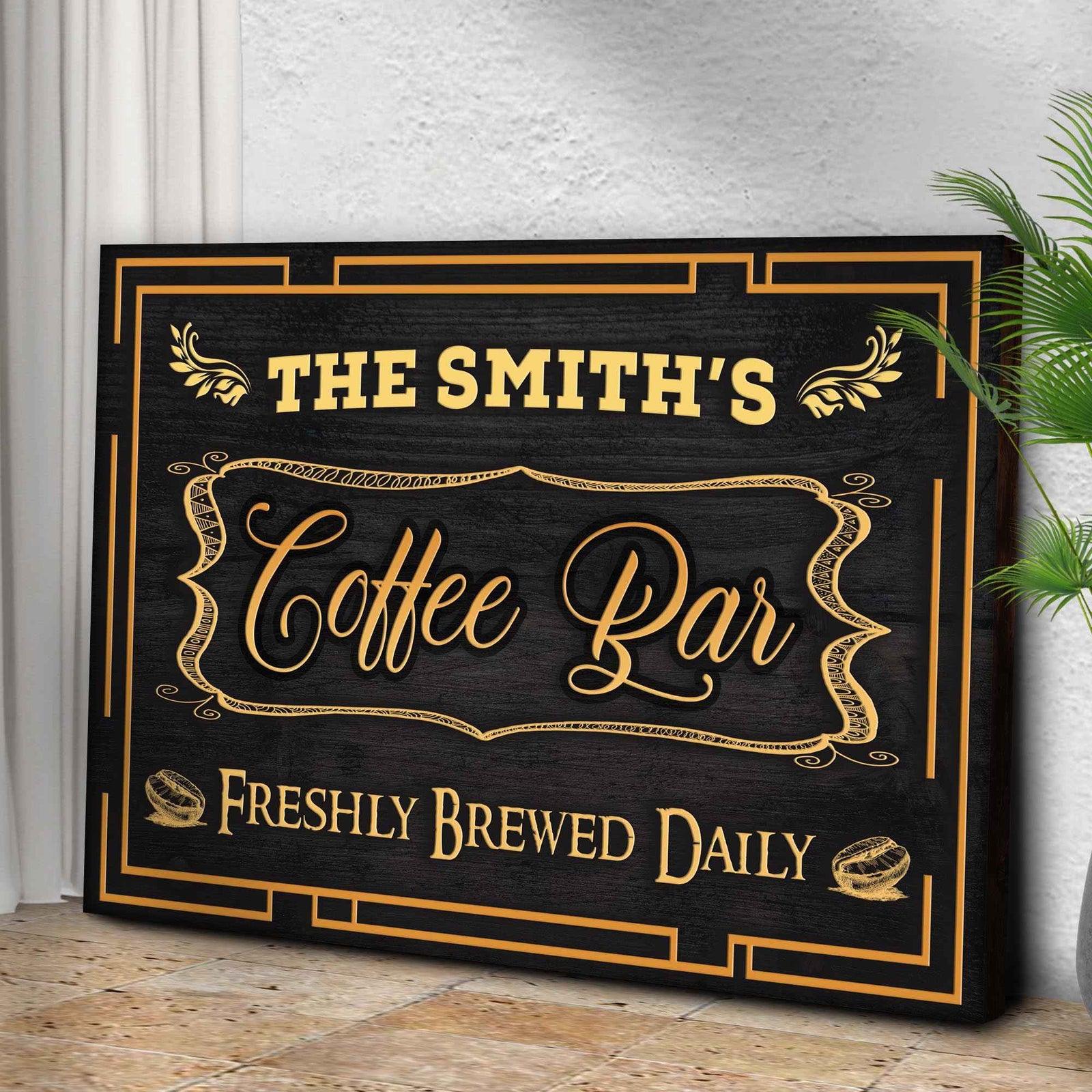 Coffee Bar Freshly Brewed Daily Sign