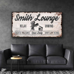 Relax Unwind Theatre Lounge Sign
