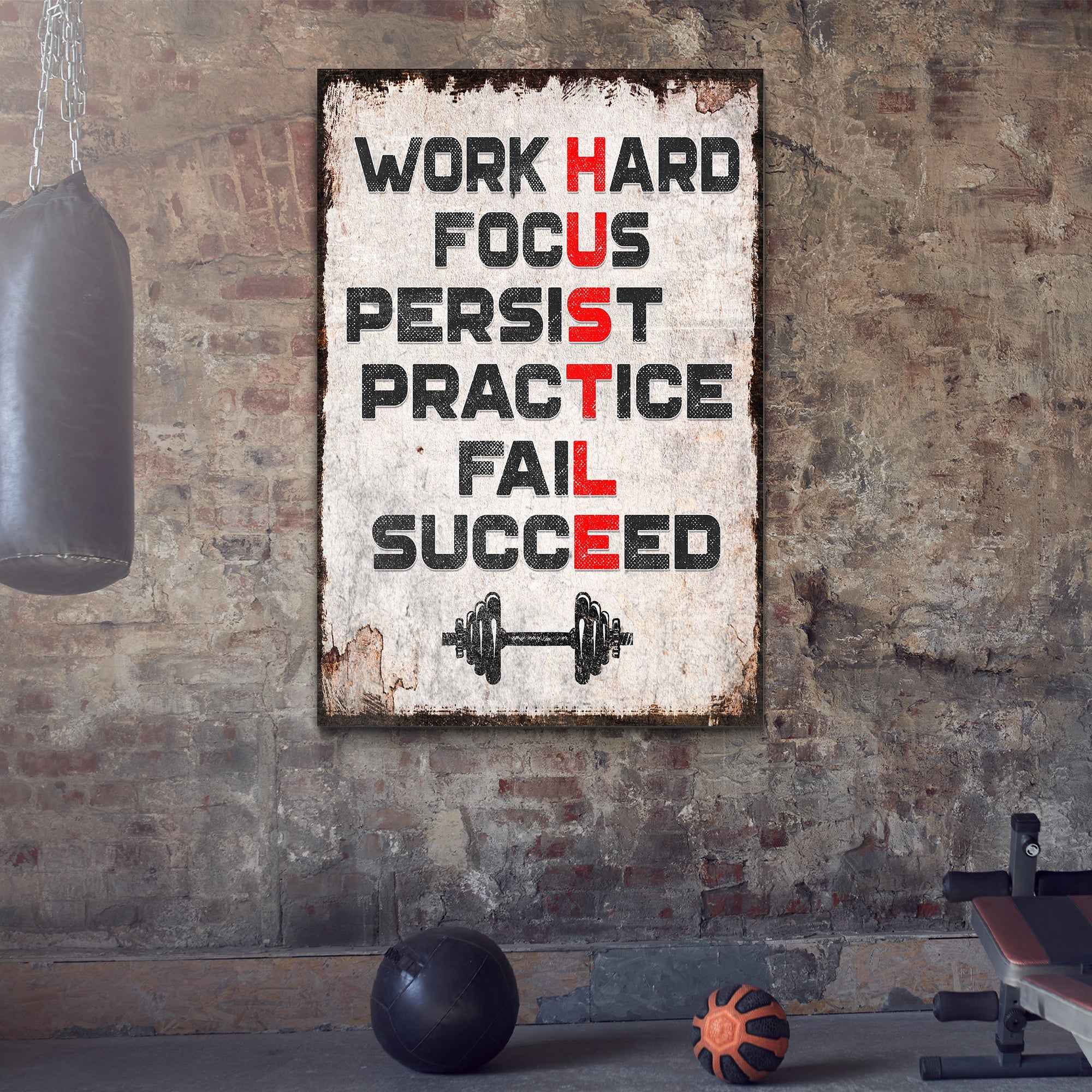 HUSTLE Motivational Portrait Sign II