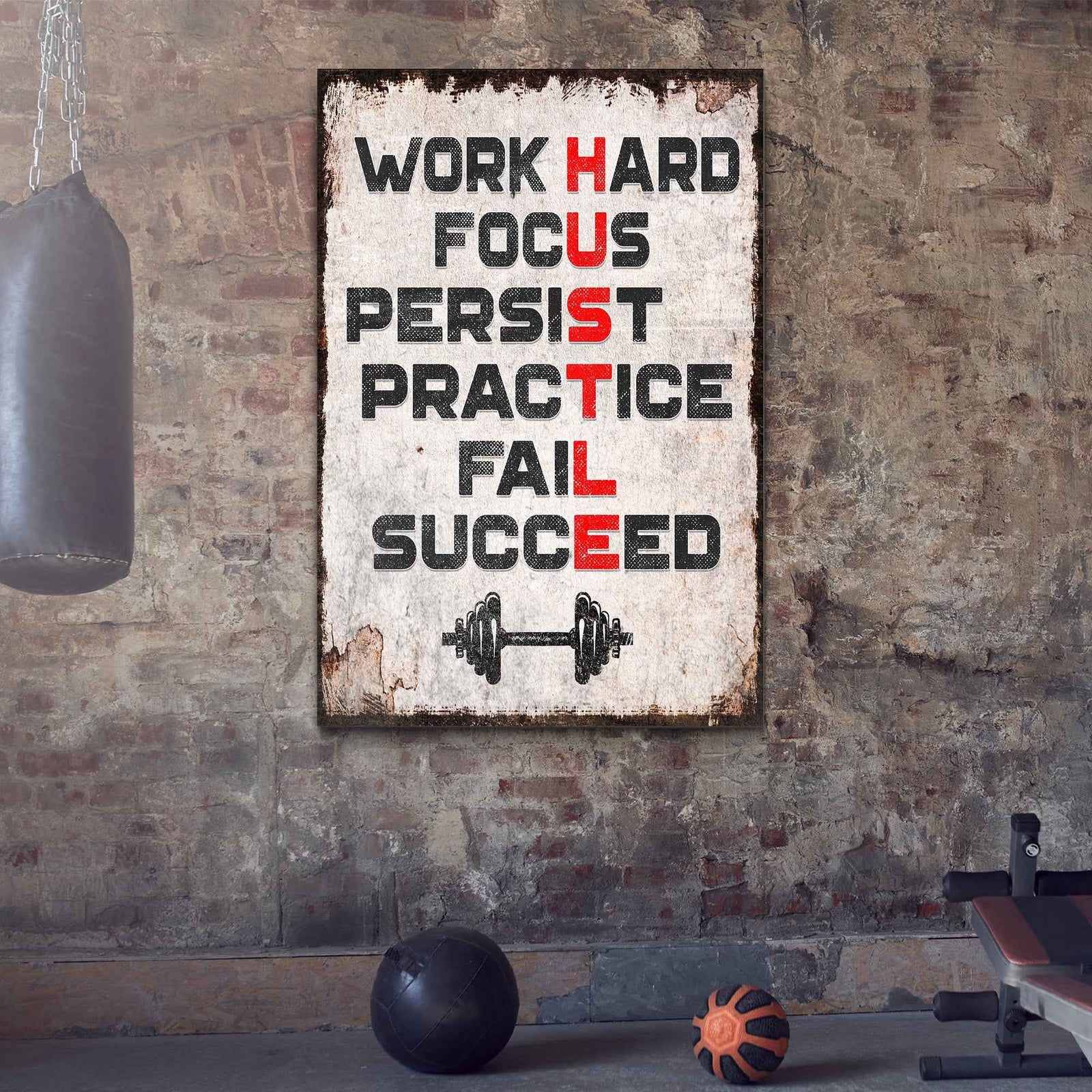 HUSTLE Motivational Portrait Sign II