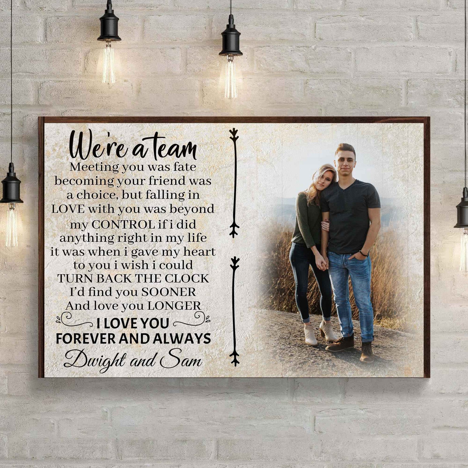 We're A Team Couple Sign V