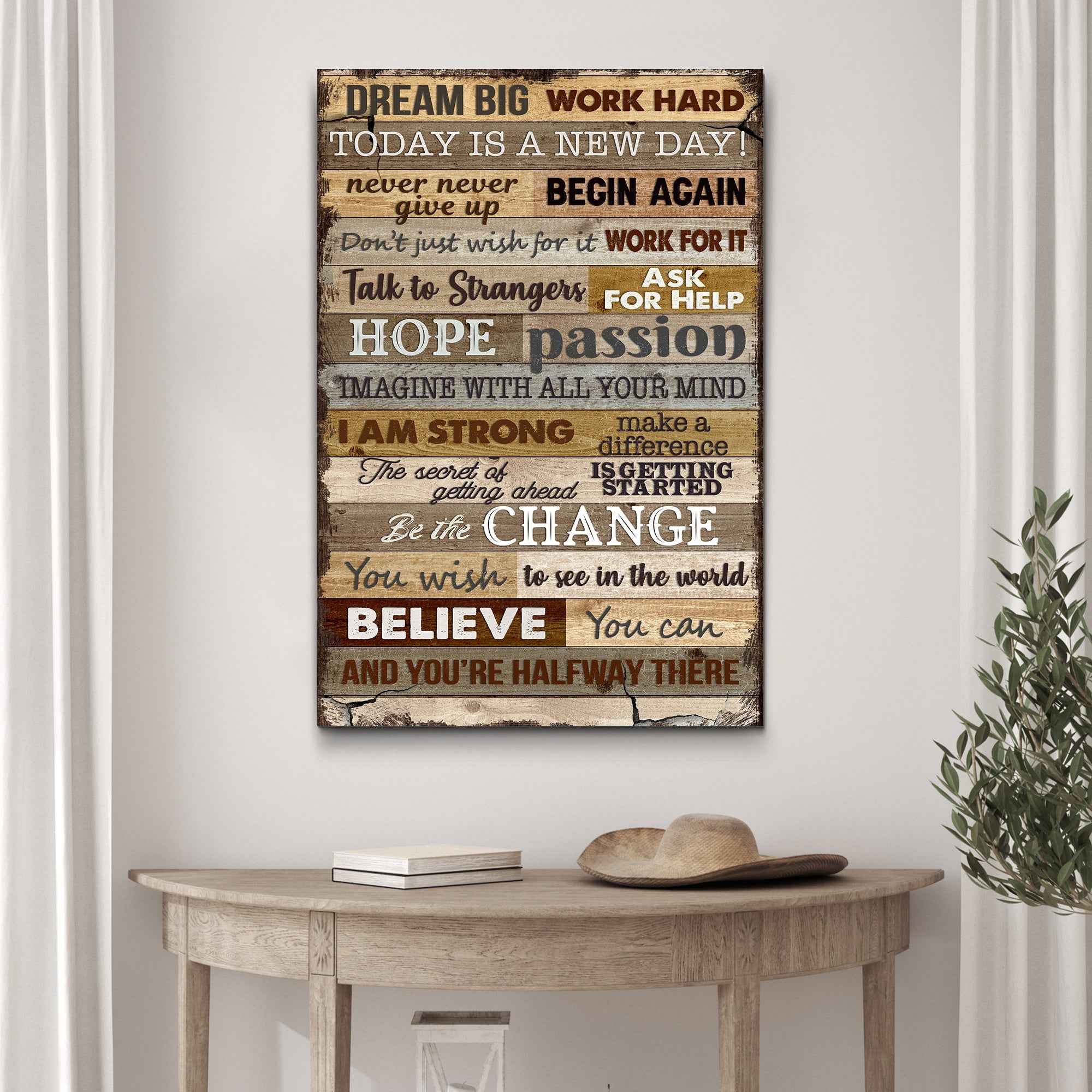 Dream Big Work Hard Motivation Sign II