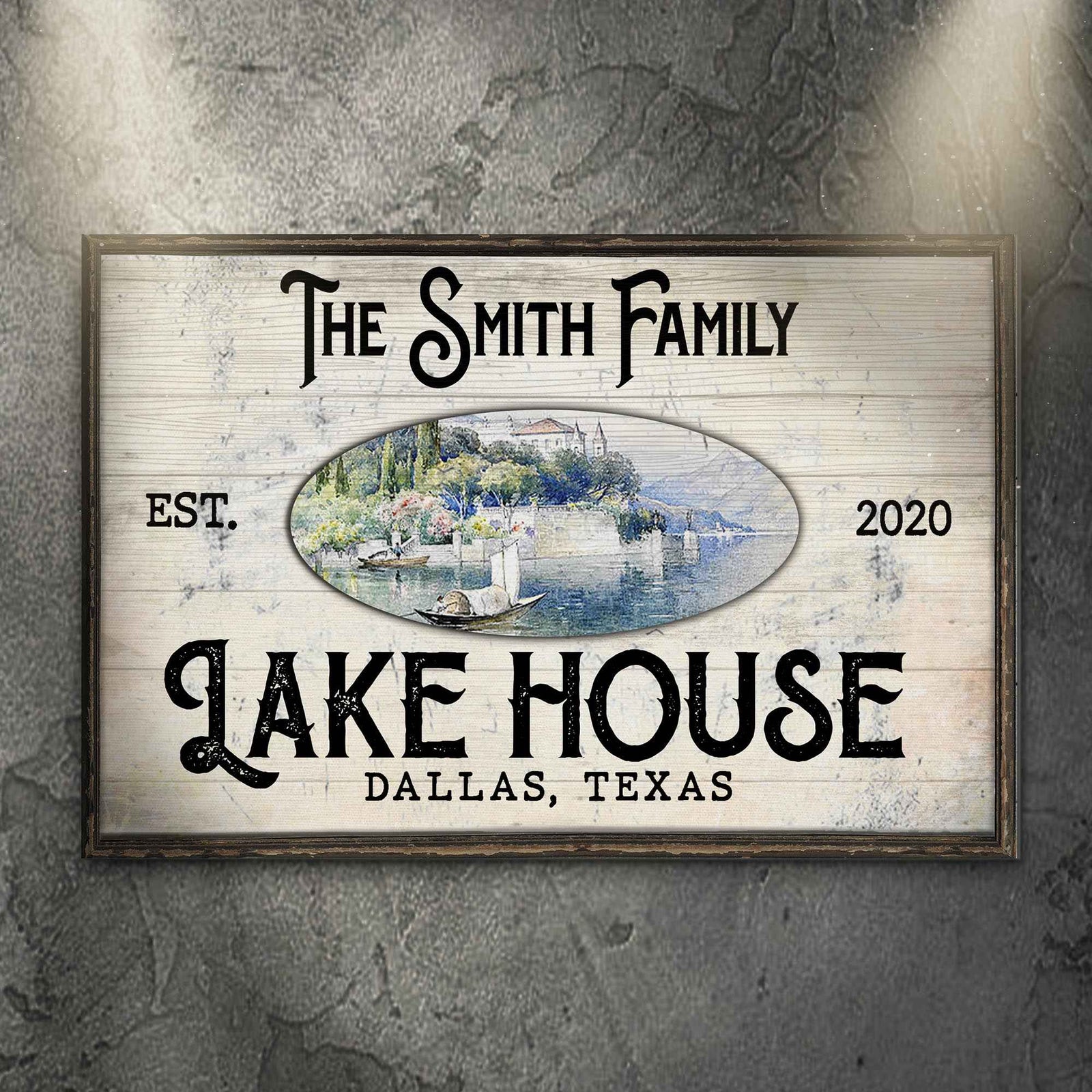 Family Lake House View Sign