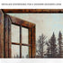 Foggy Autumn Lake View By The Window Canvas Wall Art