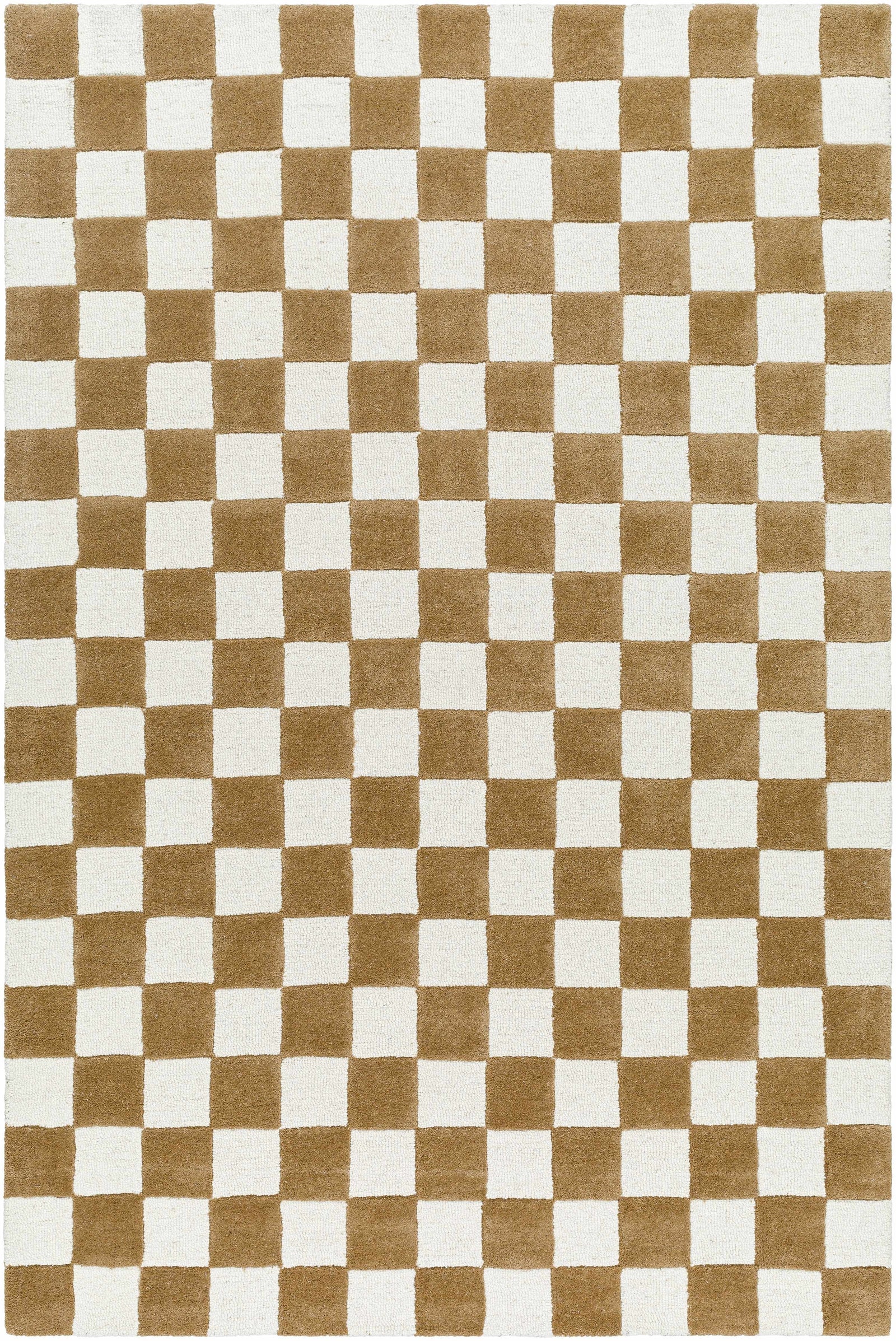 Timin Camel Checkered Area Rug