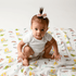 Gift Set: Tennessee Baby Muslin Swaddle Blanket and Burp Cloth/Bib Combo (Floral) Soft Breathable Bamboo Cotton