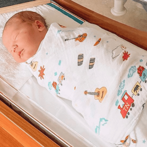 Gift Set: Tennessee Baby Muslin Swaddle Blanket and Burp Cloth/Bib Combo