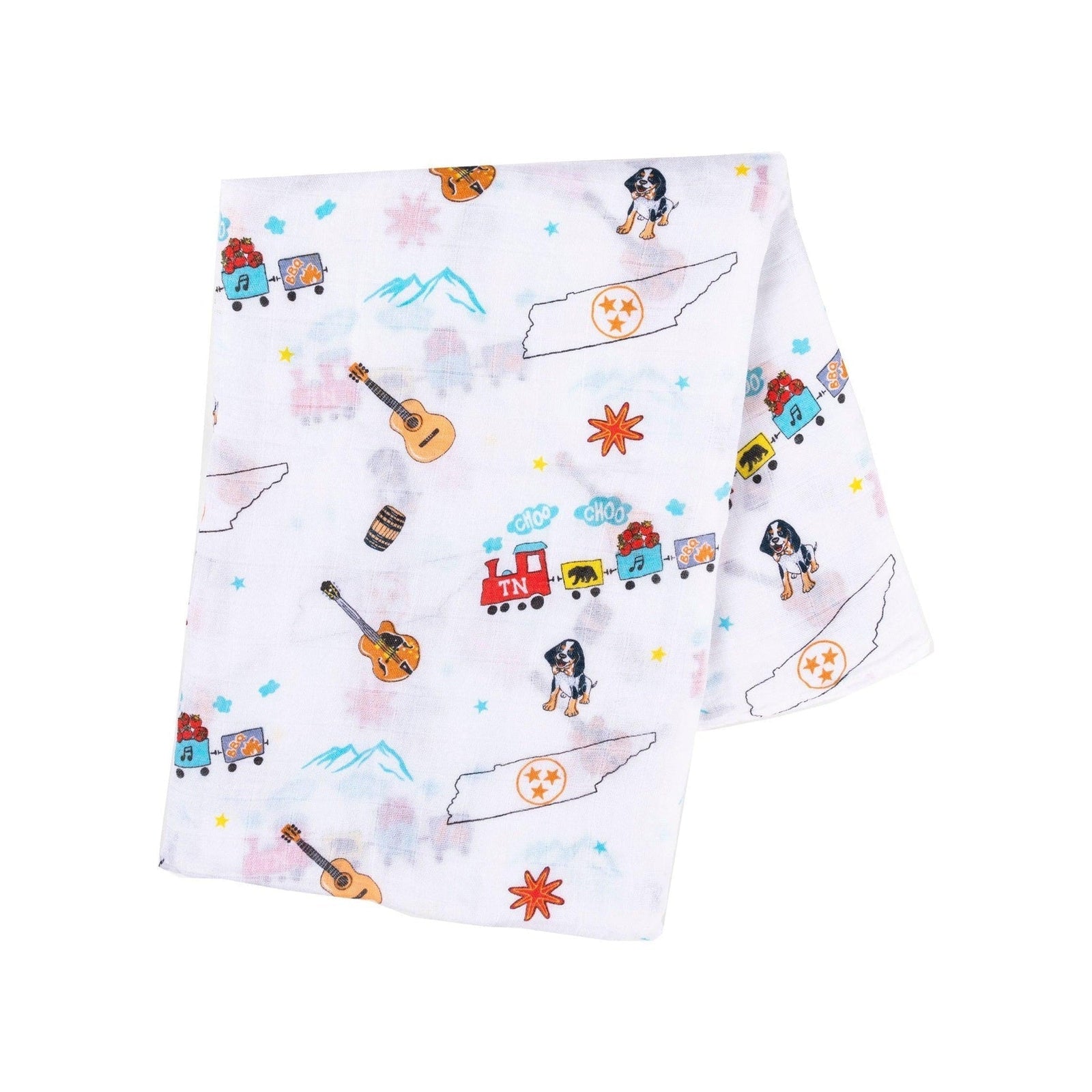 Gift Set: Tennessee Baby Muslin Swaddle Blanket and Burp Cloth/Bib Combo