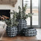 Handcrafted Textured Outdoor Matte Black Planters, Set of 3