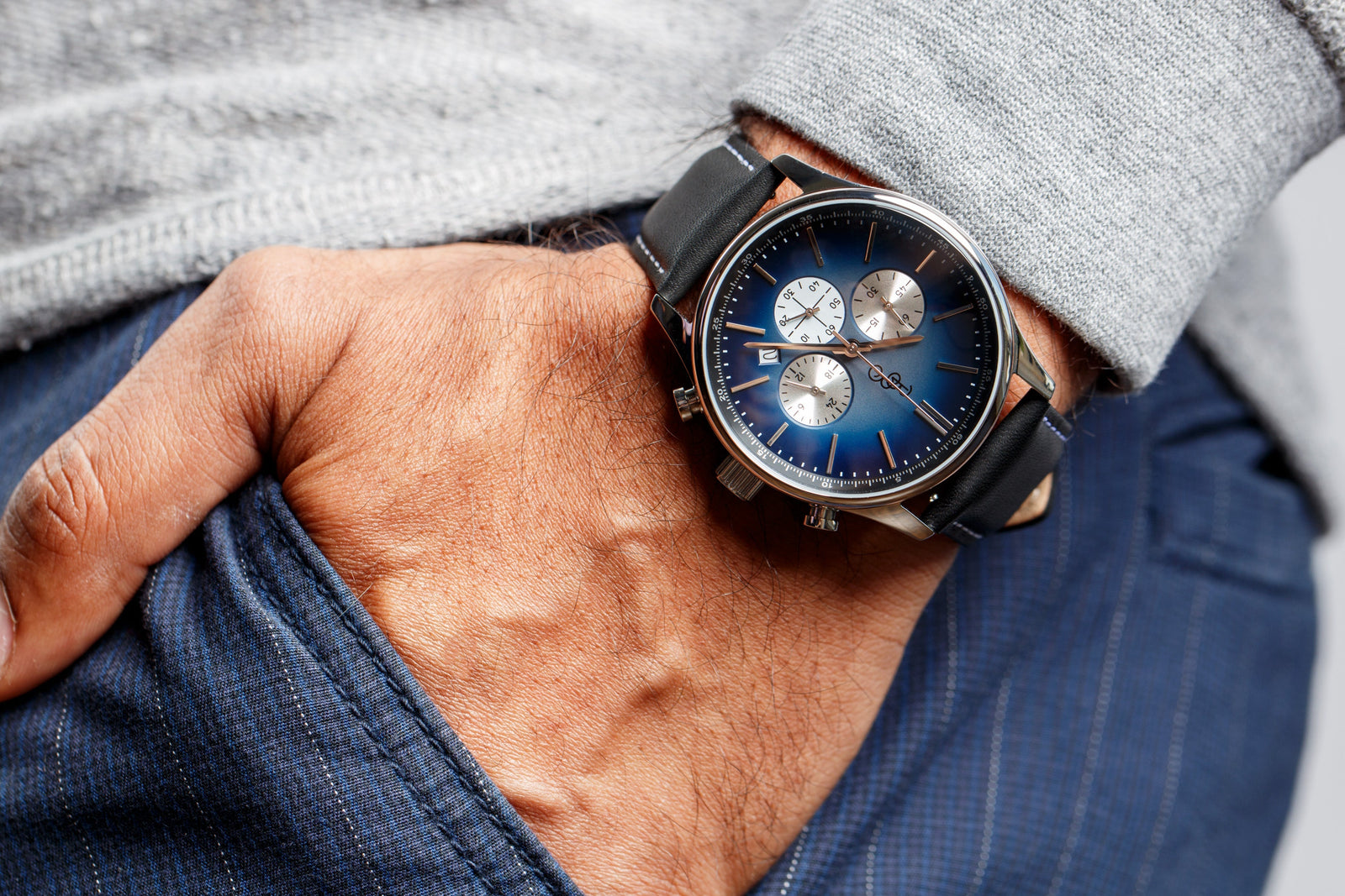 Blue Retro Chronograph Watch