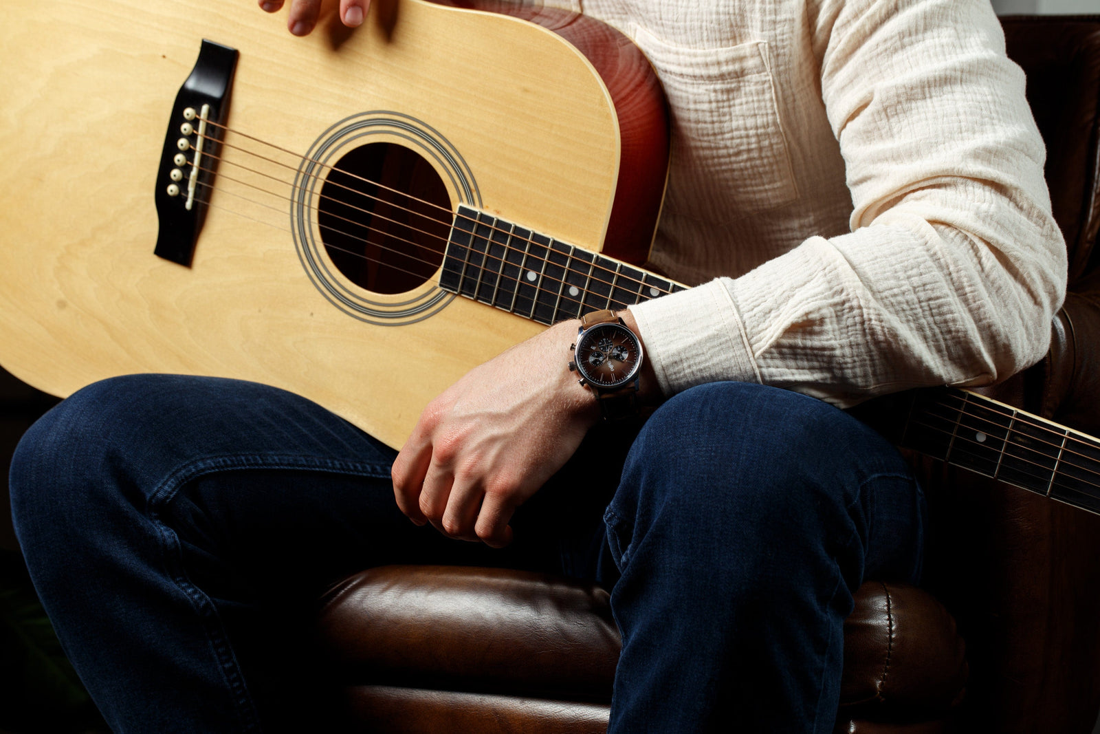 Brown Retro Chronograph Watch