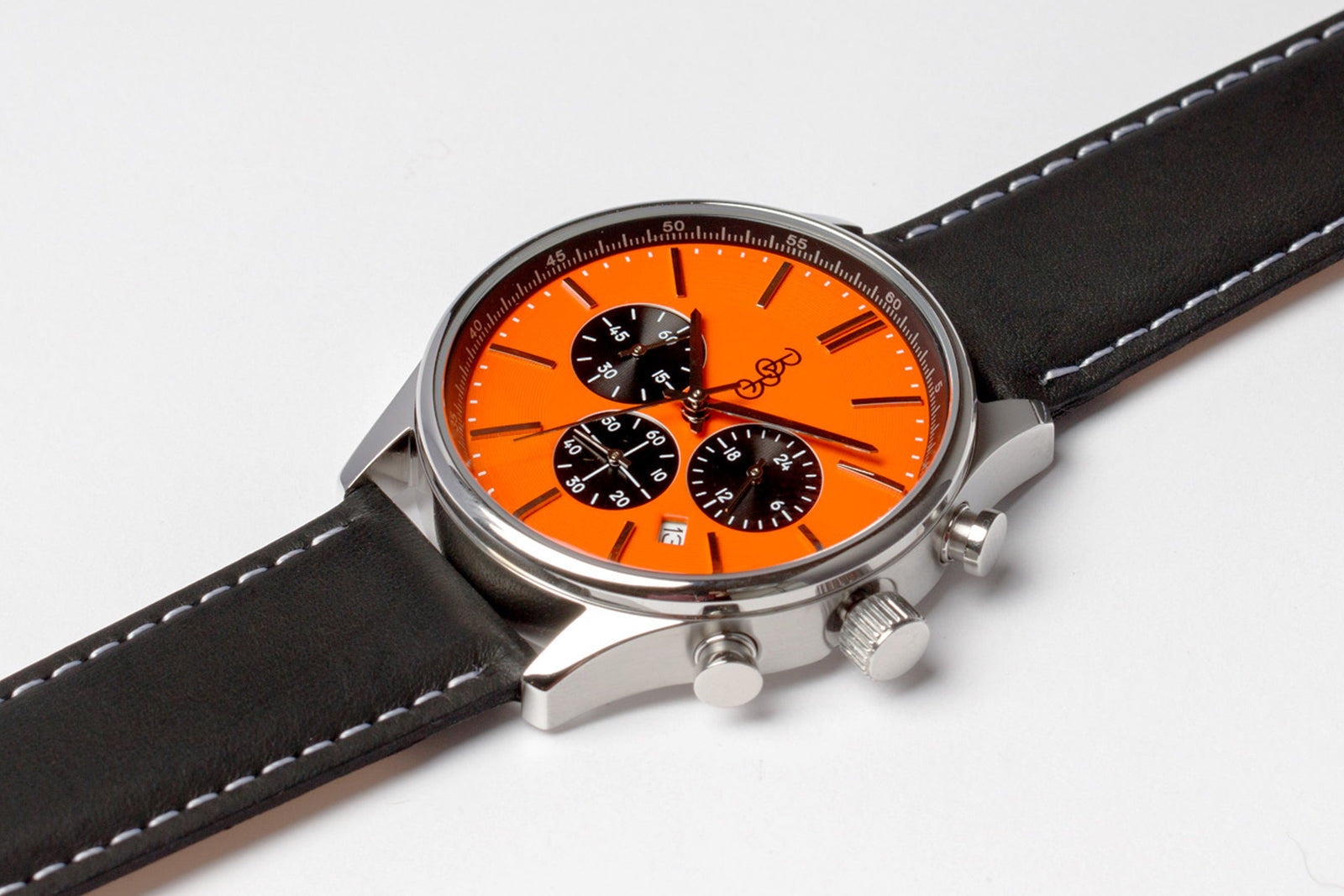 Orange and Black Chronograph Watch