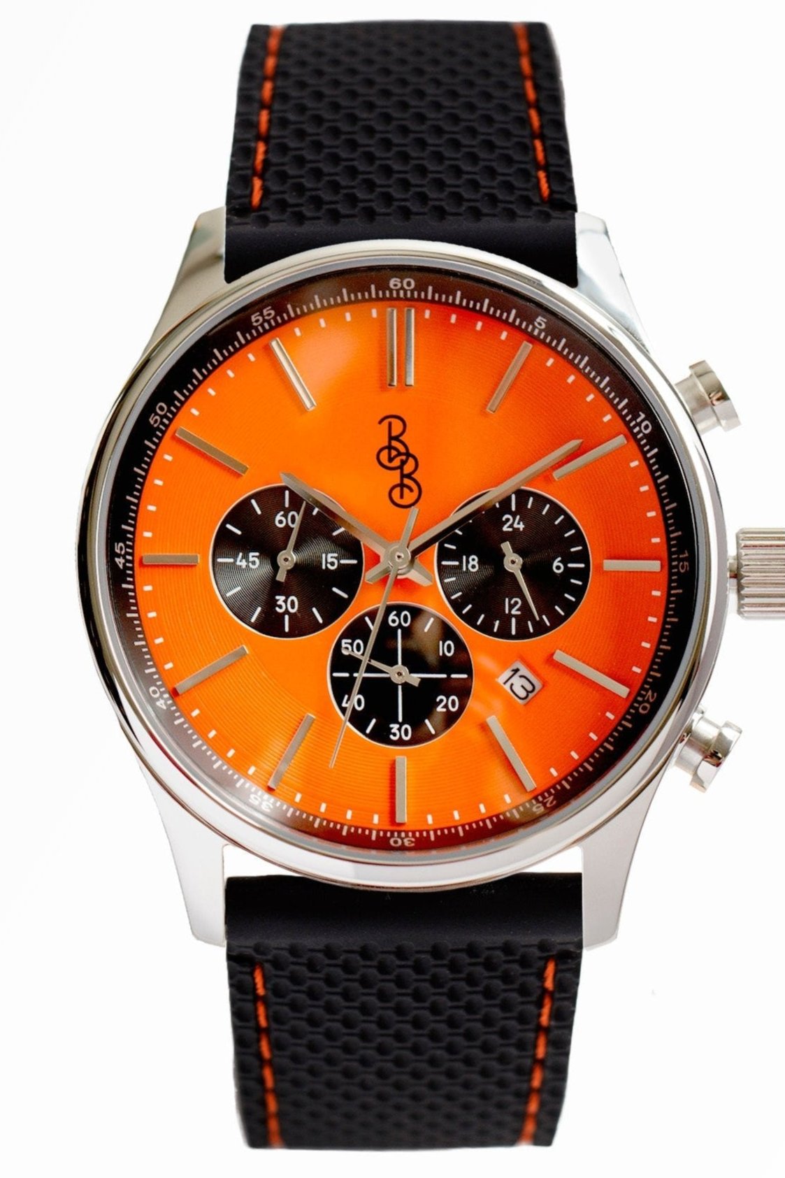 Orange and Black Chronograph Watch