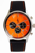 Orange and Black Chronograph Watch