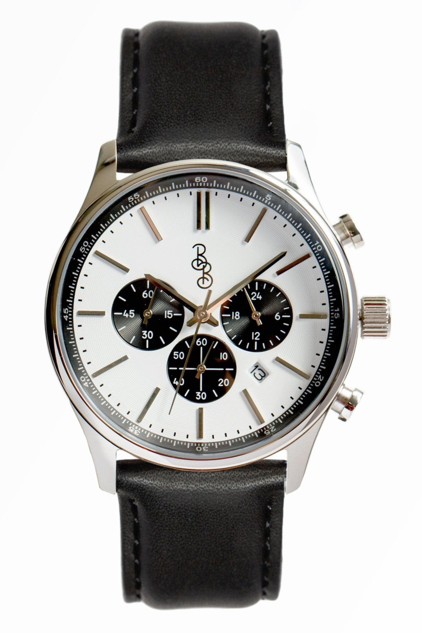 White and Black Chronograph Watch