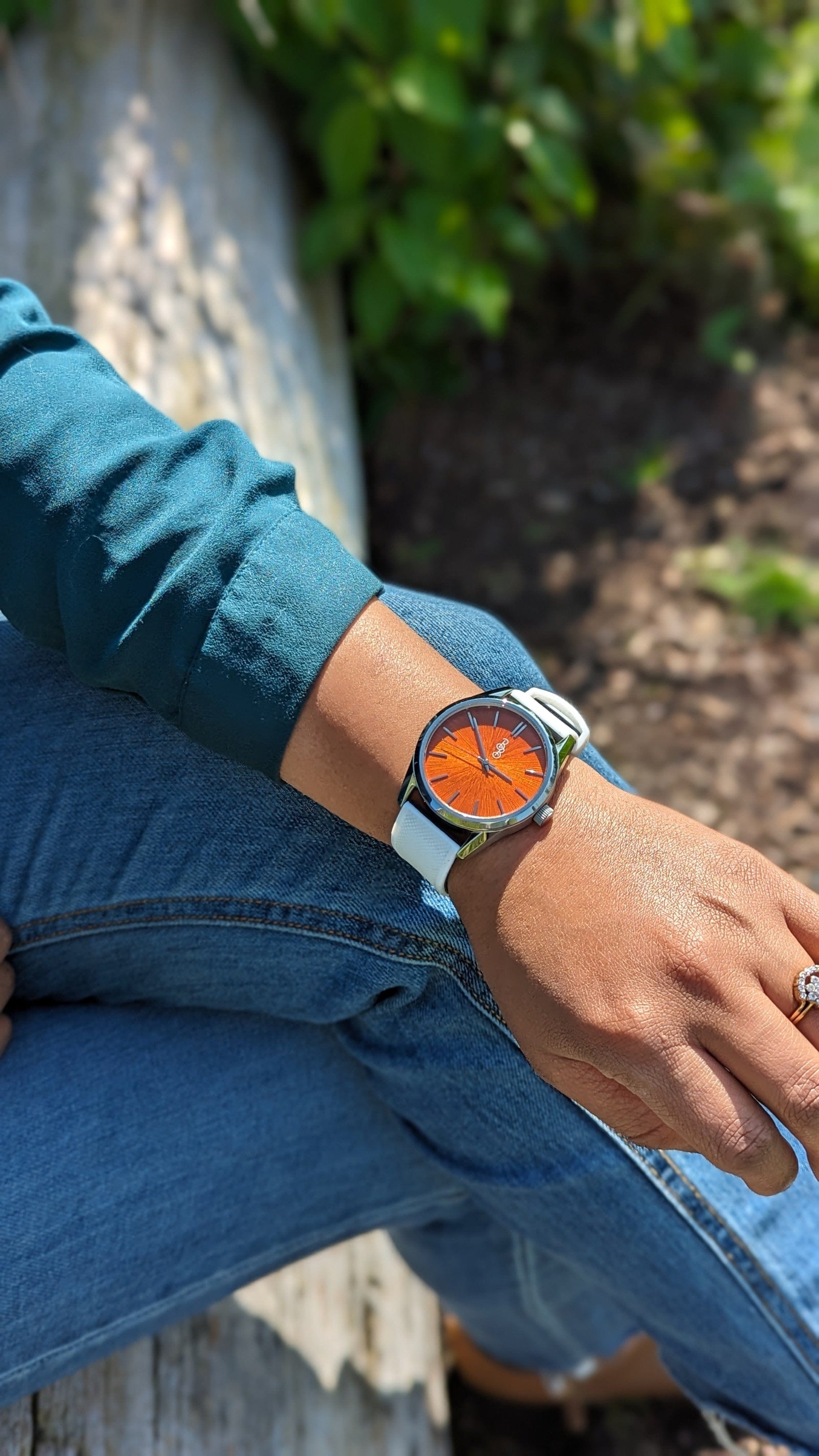Orange Sunburst Watch