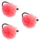 3 Pack Tungsten Bead Tactical Euro Hot Pink Jig Egg Barbless Czech Nymph Fly - Size 16