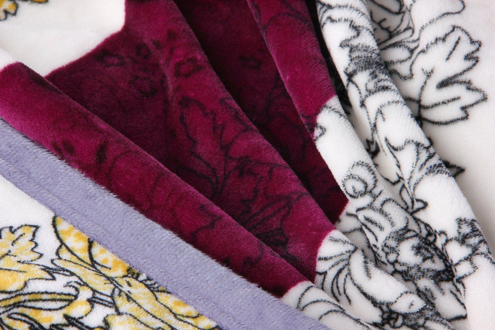 DaDa Bedding Botanical Floral Striped Carnations Mink Flannel Fleece Throw Blanket (XY9829)