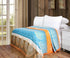 DaDa Bedding Papaya Beach Orange & Blue Reversible Soft Fleece Flannel Throw Blanket (XY9841)