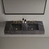 Toros Black Marble Double Sink Wall-mount Bathroom Sink Polished (W)18" (L)60" (H)6"