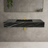 Toros Black Marble Rectangular Wall-mount Bathroom Sink (W)20" (L)48" (H)6"