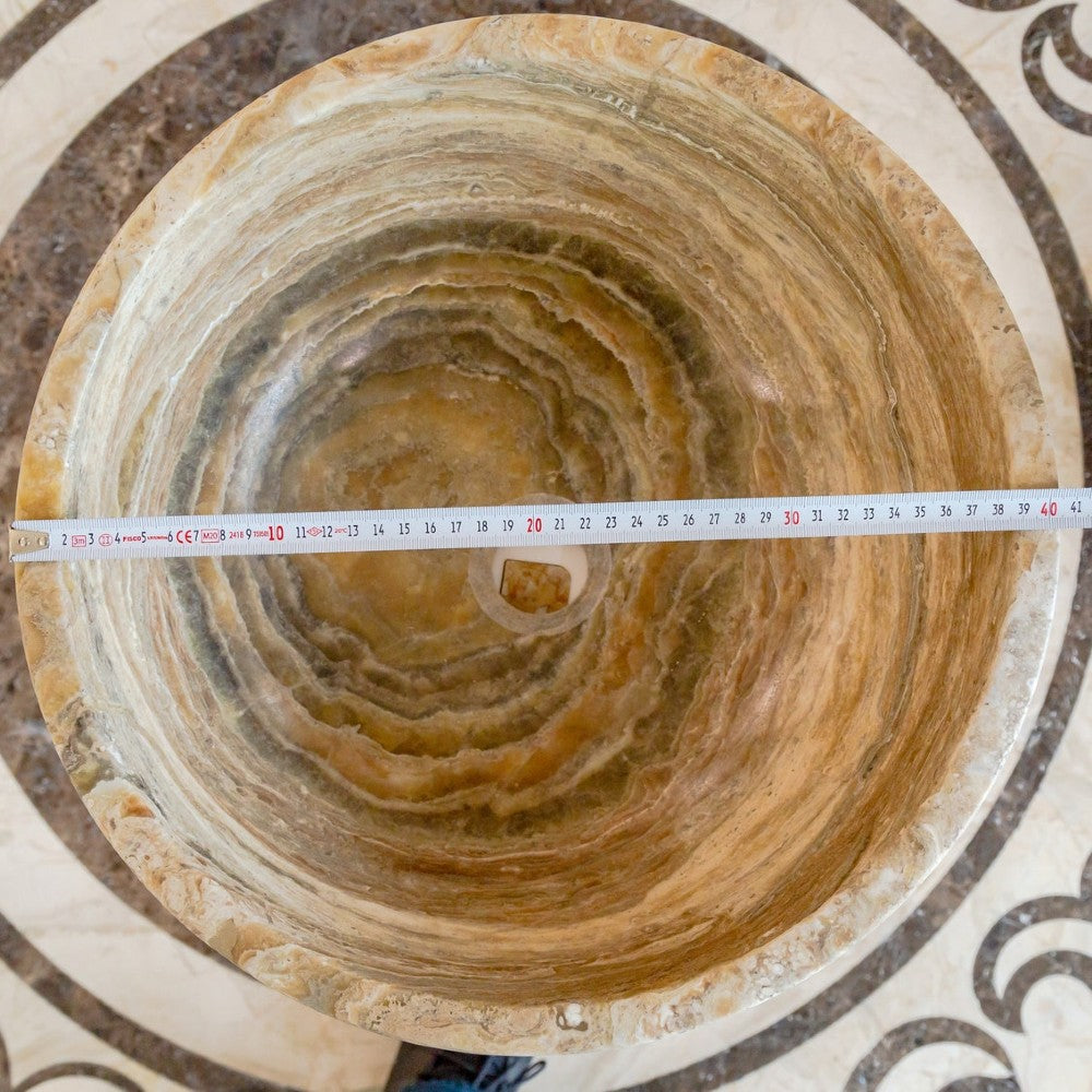 Traonyx Travertine Onyx Natural Stone Vessel Sink (D)16
