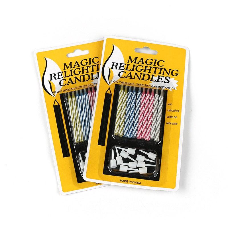Trick Relighting Candle Kids Birthday Candle Magic Relighting Birthday Candles Fun Prank Kit For Party Celebration Cake Tricks and Decorations Gift Fun Cake Party Joke Party Decor Joke Colorful Candles