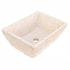 Troia Light Rustic Natural Stone Vessel Sink Honed Interior Hand Chiseled Exterior (W)12" (L)17" (H)6"