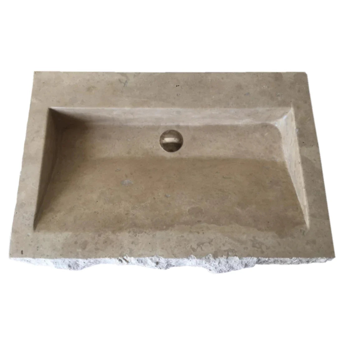 Troia Light Travertine Rustic Rectangular Wall-mount Bathroom Sink (W)16
