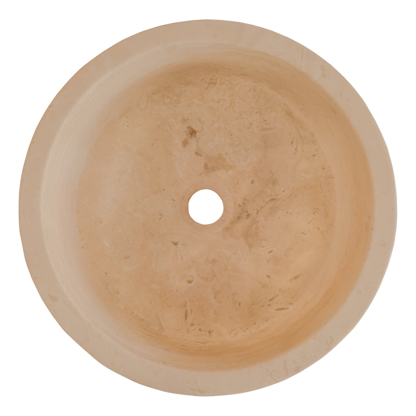 Troia Light Travertine Natural Stone Cylinder Sink Honed and Filled/Matte (D)16