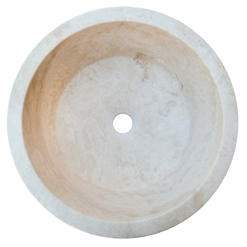 Troia Light Travertine Natural Stone Vessel Sink (D)16