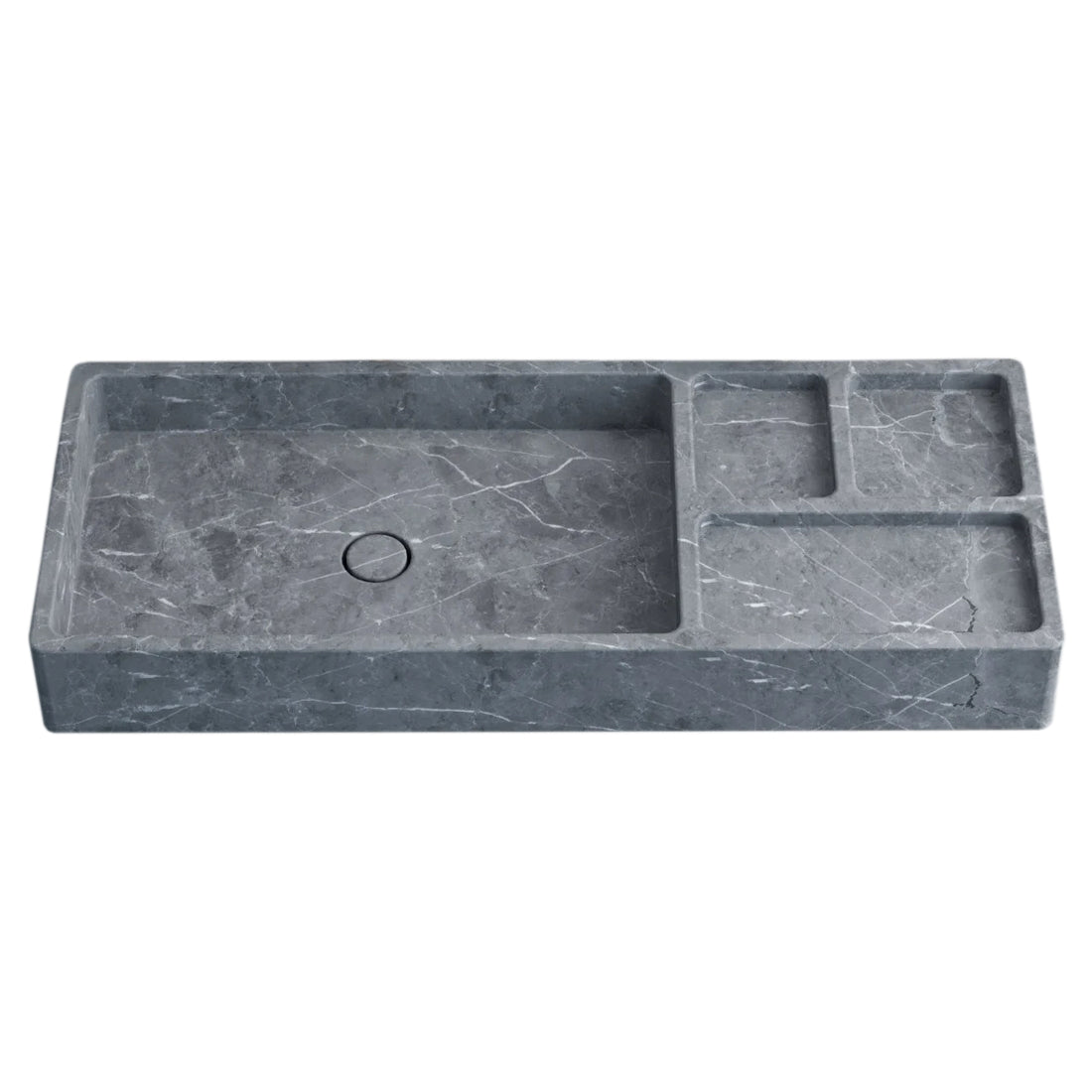 Tundra Gray Marble Rectangular Wall-mount Sink (W)16