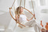 Twill Natural Round Hanging Chair Teak Frame