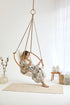 Twill Natural Round Hanging Chair Teak Frame
