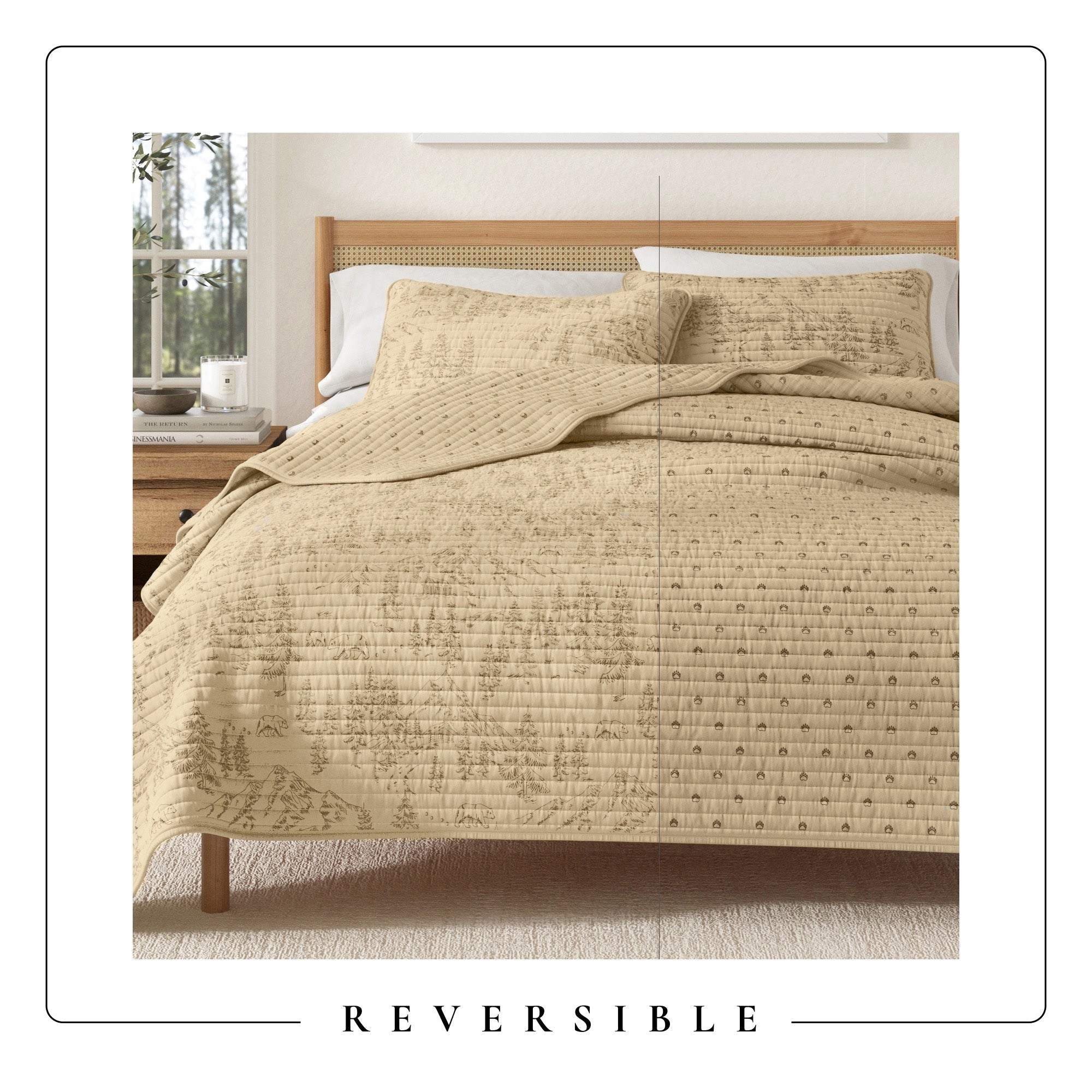 3 Piece Lodge Printed Quilt - Moonlight Ridge